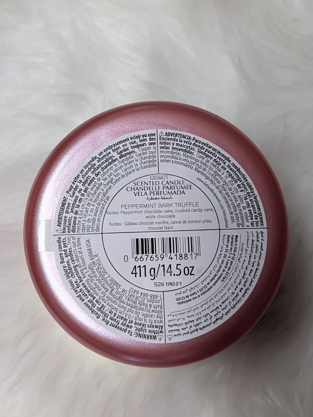 BBW Limited Edition ❤️‍🔥 Milk Bar Peppermint Bark Truffle 3 Wick Candle - Picture 3 of 5